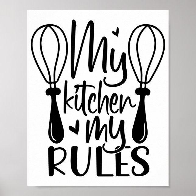 My Kitchen My Rules Quote Poster (Front)