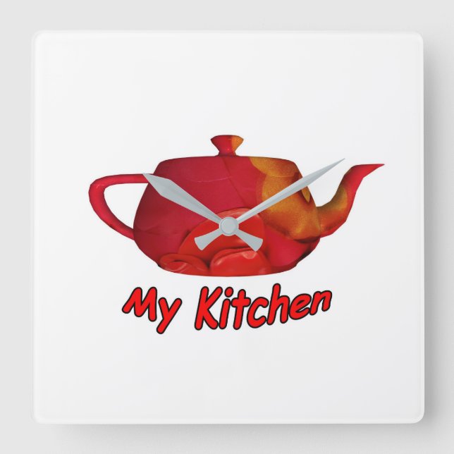 My Kitchen  Square Wall Clock (Front)