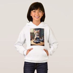 My Kitten The Expert Gamer, Kids Hoodie