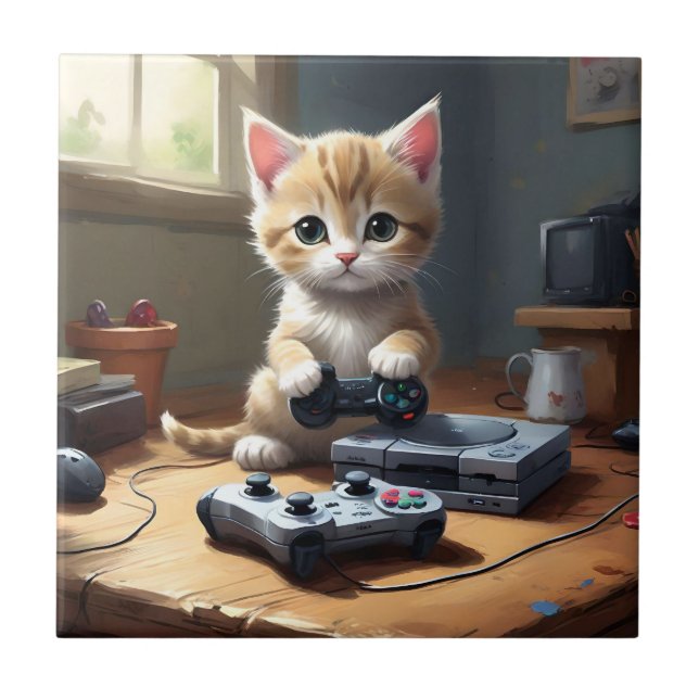 My Kitten The Expert Gamer,  Tile (Front)