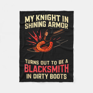 My Knight In Shining Funny Blacksmith Wife Women F Fleece Blanket