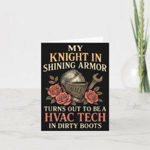 My Knight In Shining Funny Hvac Tech Wife Women Gi Card