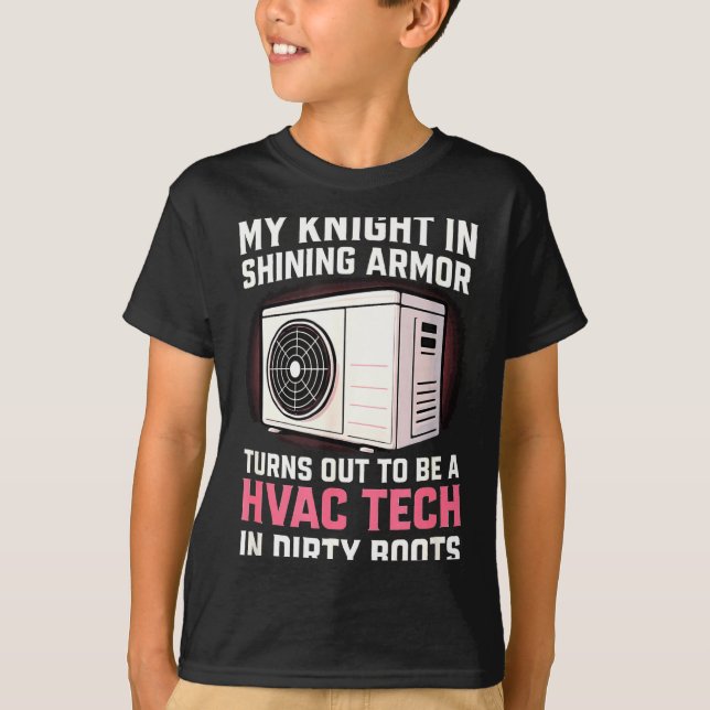 My Knight In Shining Funny Hvac Tech Wife Women Gi T-Shirt (Front)