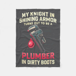My Knight In Shining Funny Plumber Wife Women Girl Fleece Blanket