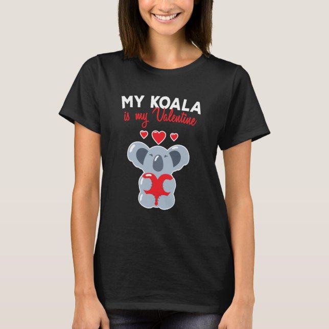 My Koala Bear Is My Valentine Cupid Heart Valentin T-Shirt (Front)