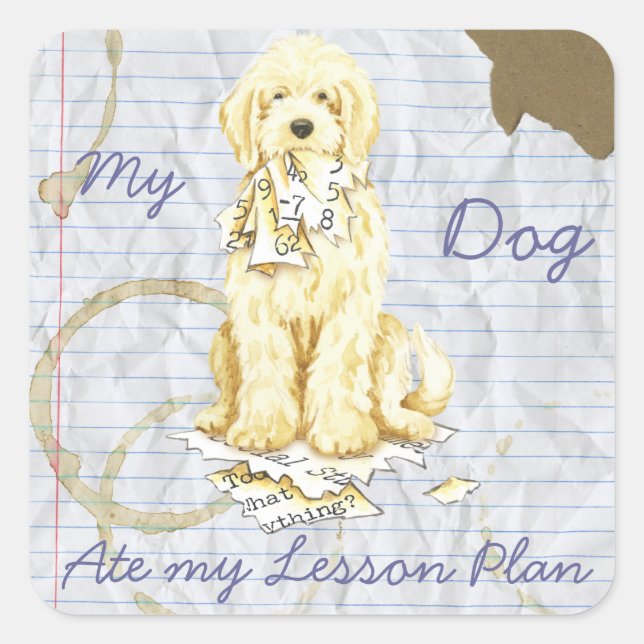 My Komondor Ate My Lesson Plan Square Sticker (Front)