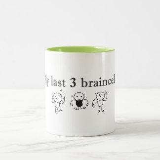 My Last 3 Braincells Dancing Blobs Quote Two-Tone Coffee Mug