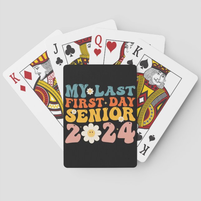 My Last First Day Senior Class of 2024 Playing Cards (Back)