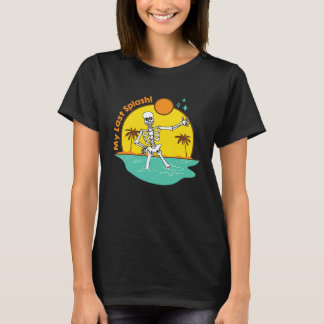 My Last Splash Skeleton Bride Beach Bachelorette P T-Shirt