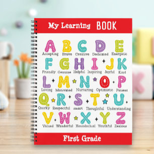 My Learning Book custom name colourful letters