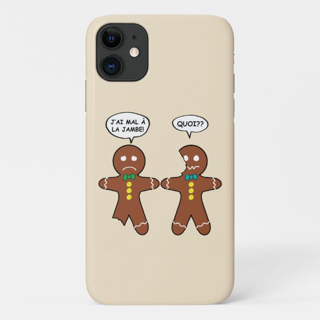 My Leg Hurts Gingerbread Cookie in French Case-Mate iPhone Case (Back)