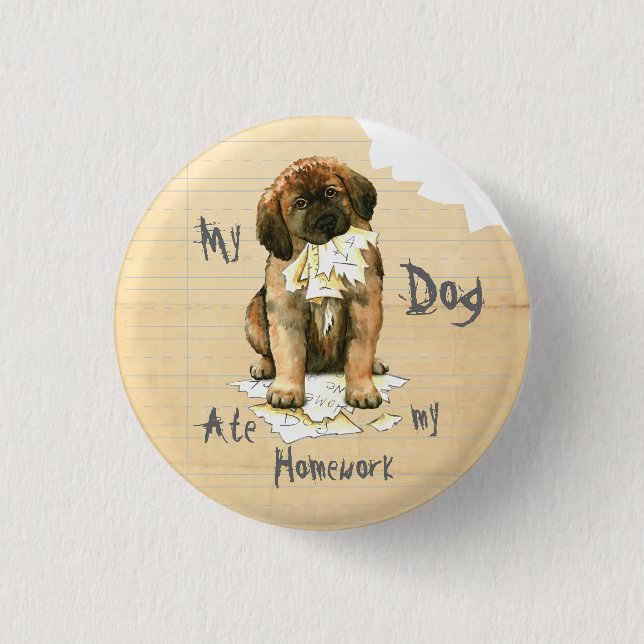 My Leonberger Ate My Homework 3 Cm Round Badge (Front)