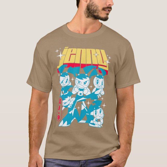 My Life as aeenage Robot Jenny Poses Cartoon famil T-Shirt (Front)