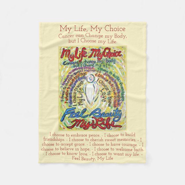 My Life Choice Cancer Angel Soft Fleece Blankets (Front)