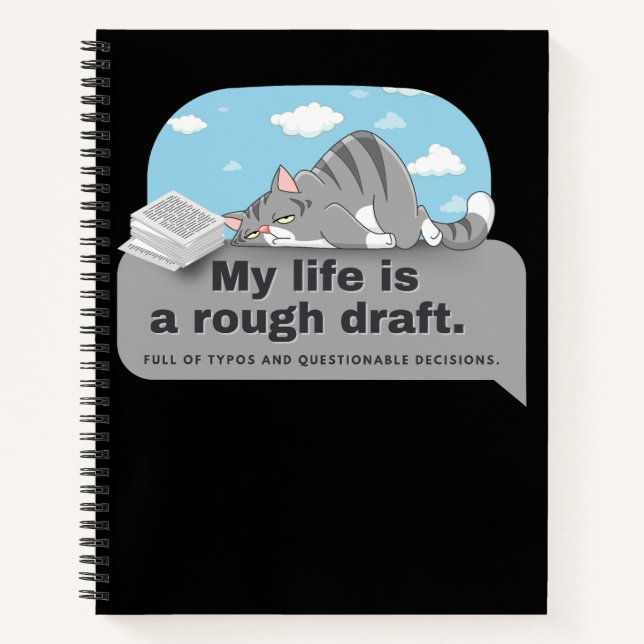 My life is a rough draught: Writer's Comic Notebook (Front)