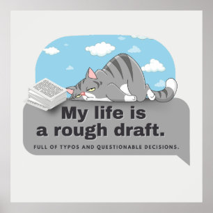 My life is a rough draught: Writer's Comic Poster