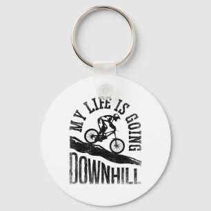 My Life Is Going Downhill Mountain Biking Bicycle Key Ring
