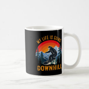 My Life Is Going Downhill Winter Snowboarding Spor Coffee Mug