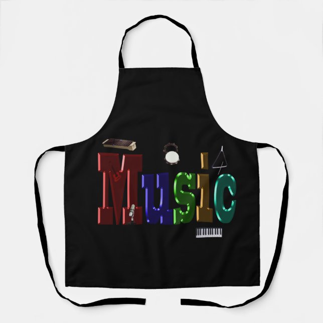 My Life Is Music, Full Print Apron (Front)