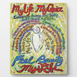 My Life, My Choice White Angel Painting Plaque