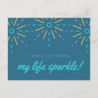 My Life Sparkle Inspirational Quote Watercolor Blu