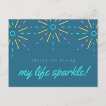 My Life Sparkle Inspirational Quote Watercolor Blu