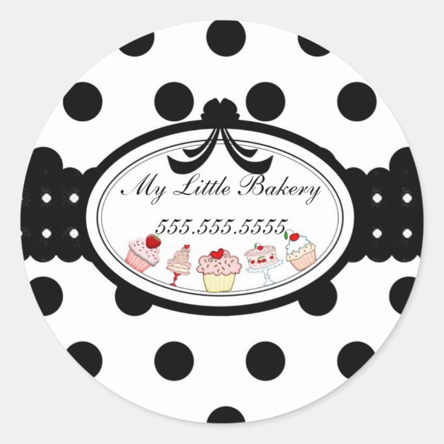 My Little Bakery - Ribbon Classic Round Sticker (Front)