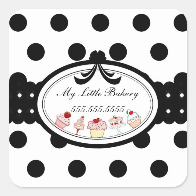 My Little Bakery - Ribbon Square Sticker (Front)
