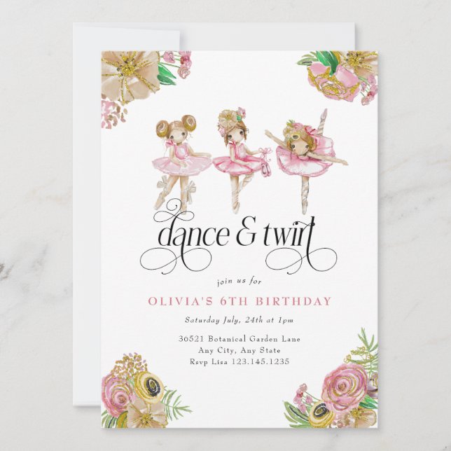 My Little Balerina | Ballet Party Invitation (Front)