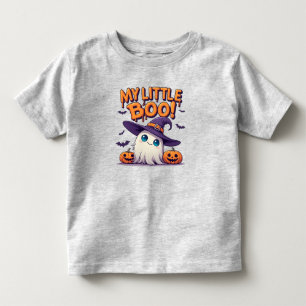 My Little Boo Cute Halloween Ghost in Witch Hat Toddler T-Shirt
