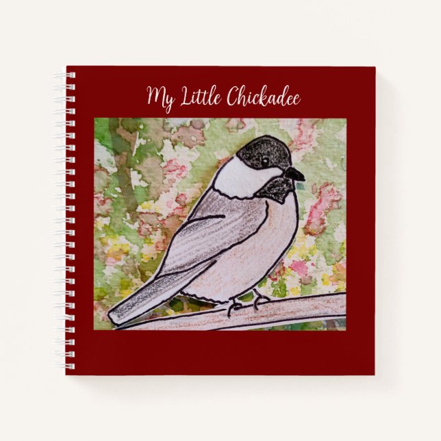  My Little Chickadee Deep Red Notebook (Front)