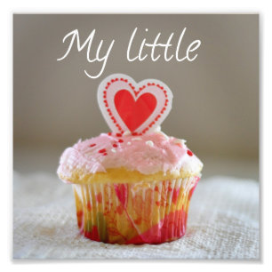My Little Cupcake Heart Love You Square Print