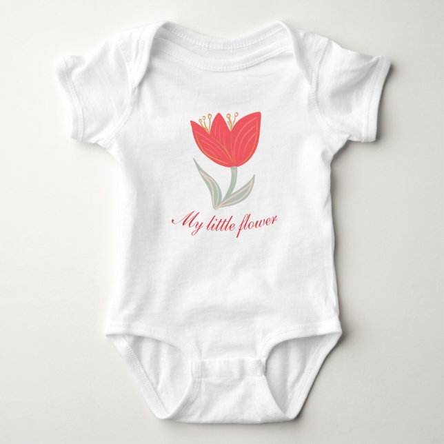 My little flower tulip baby bodysuit (Front)