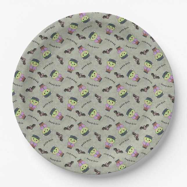 My Little Frankenstein - Seamless Paper Plate (Front)
