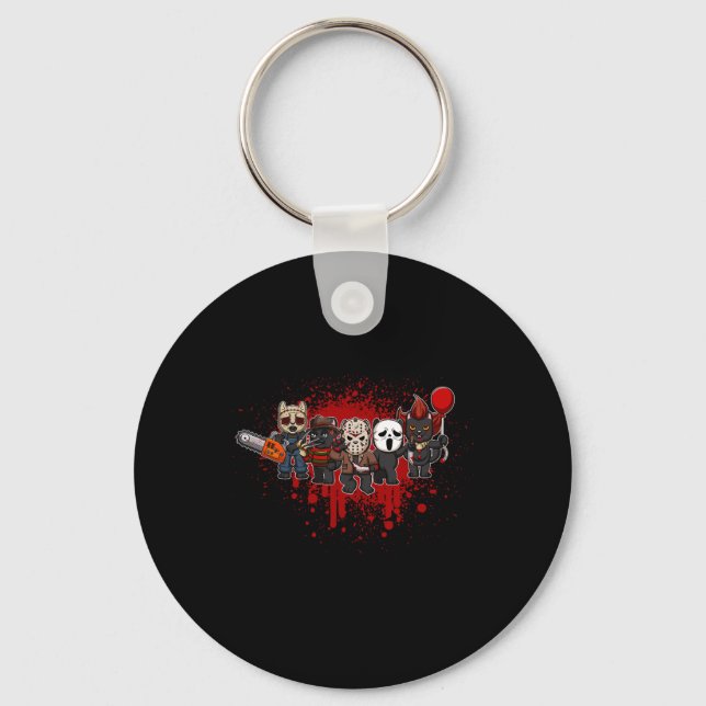 My Little Horror Crew - Halloween Black Cat  Key Ring (Front)