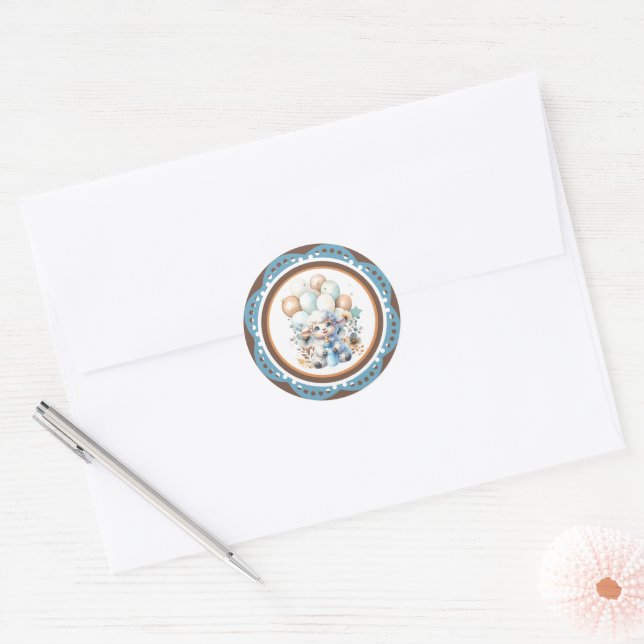My Little Lamb Classic Round Sticker (Envelope)