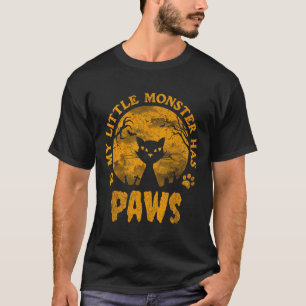 My Little Monster Has Paws Spooky Cat  T-Shirt