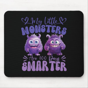 My Little Monsters Are 100 Days Smarter Cute Fluff Mouse Pad