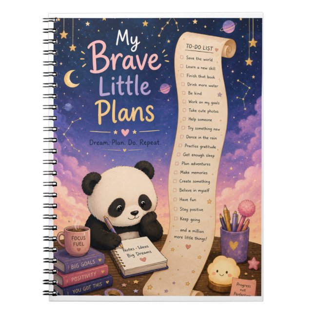 My  Little Plans Cute Panda  Notebook (Front)