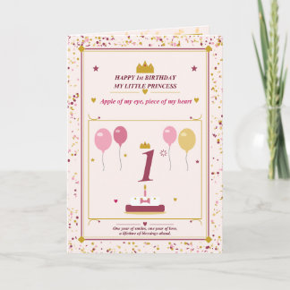 My Little Princess 1st Birthday Greeting Card