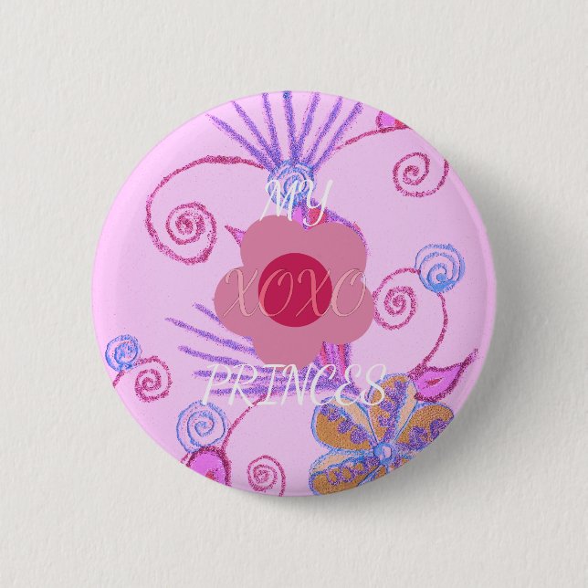 My Little Princess: Baby Pink Vector Inspirational 6 Cm Round Badge (Front)