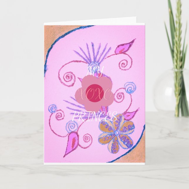 My Little Princess: Baby Pink Vector Inspirational Card (Front)