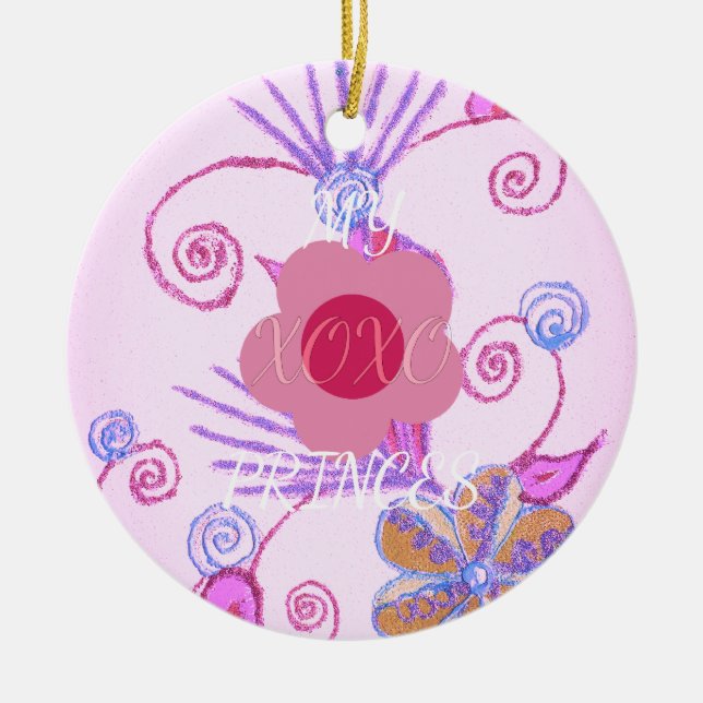 My Little Princess: Baby Pink Vector Inspirational Ceramic Tree Decoration (Front)