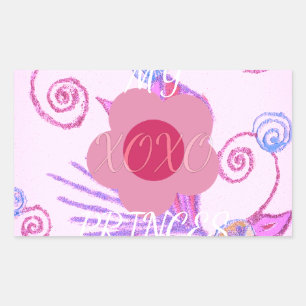 My Little Princess: Baby Pink Vector Inspirational Rectangular Sticker