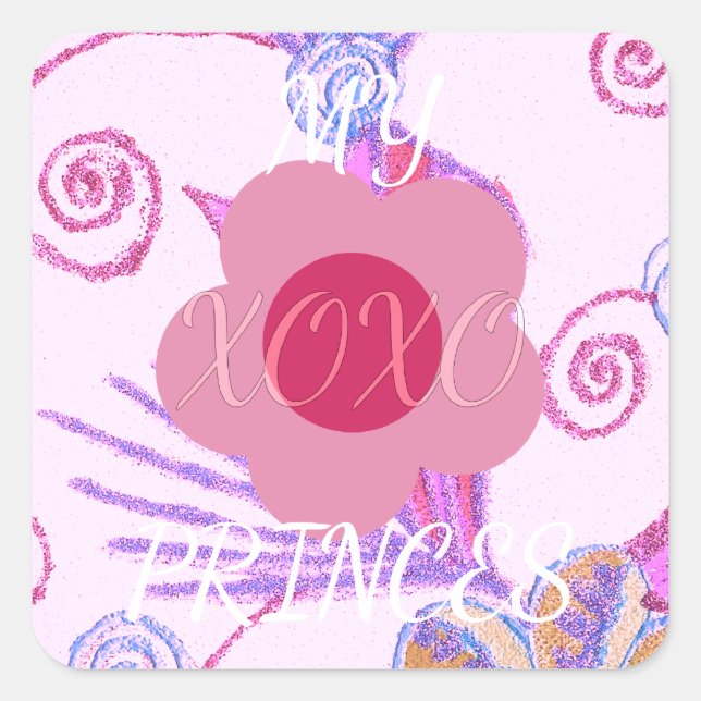 My Little Princess: Baby Pink Vector Inspirational Square Sticker (Front)