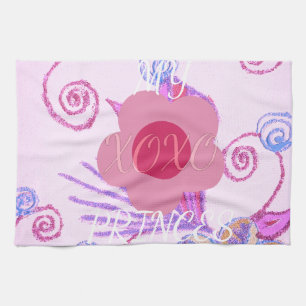 My Little Princess: Baby Pink Vector Inspirational Tea Towel