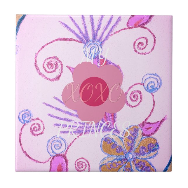 My Little Princess: Baby Pink Vector Inspirational Tile (Front)