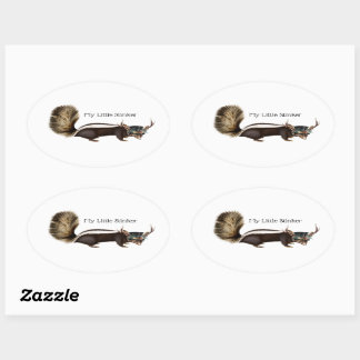 My Little Stinker Customisable Oval Skunk Stickers