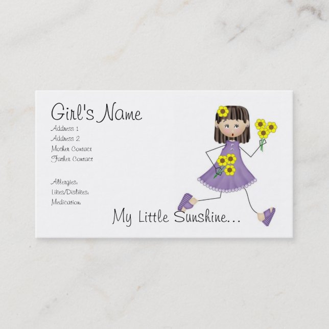 My Little Sunshine Mummy Card (Front)