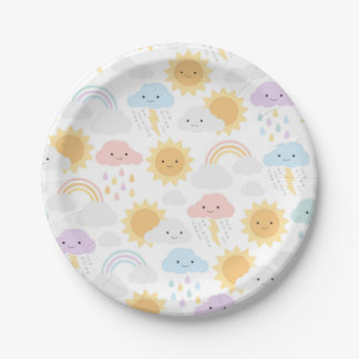 My Little Sunshine Rainbows & Clouds Party Plates